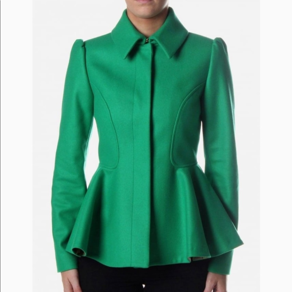 Ted Baker Kelly Green Sollel Peplum Jacket Coat 1